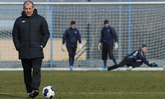 Kou Petr Rada v úterý poprvé vedl trénink fotbalist Teplic. Na severu ech...