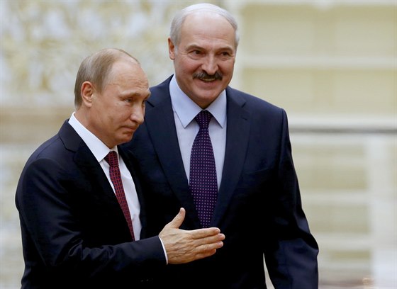 Vladimir Putin a Alexandr Lukaenko v Minsku
