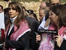 Na pátením shromádní Jordáncu byla i královna Rania (vlevo) (6. února 2015).