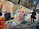 lenové skupiny Free Mozaik vytvoili na stn v Chorvatské ulici v Praze 10...
