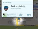 Aplikace Waze ukazuje policisty na map. Jejich polohu nahlásili idii.