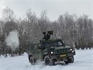 Armádní LOV 50B IVECO při střelbách ve výcvikovém prostoru Libavá, kde...