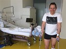 Tomá Kraus krátce po operaci zlomené nohy.