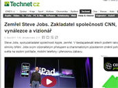 Pvodn to mlo bt nco ve smyslu Podle CNN zemel Steve Jobs, zakladatel...