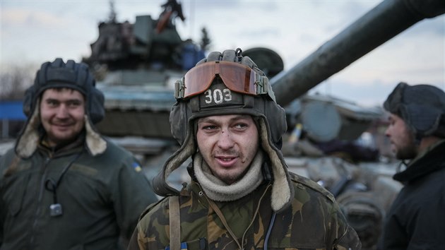 Ukrajinské jednotky u Artěmivsku (8. února 2015)