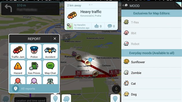 idi (nebo spolujezdec) me nahlsit zcpu, policistu, nehodu, men rychlosti a dal udlosti. Vmi nahlen daj je na map oznaen va pezdvkou a asem nahlen.