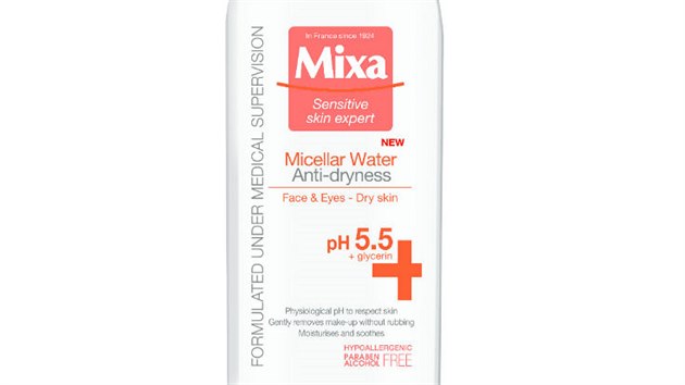 Micelární voda Anti-dryness s panthenolem a glycerinem pro suchou pokožku, Mixa, 199 korun