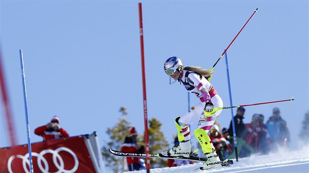 Lindsey Vonnov kon ve slalomu do  superkombinace na mistrovstv svta.