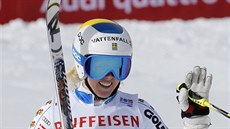 védská lyaka Jessica Lindellová-Vikarbyová v cíli obího slalomu na MS v...