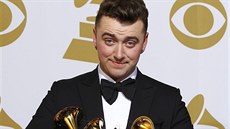 Sam Smith s cenami Grammy (Los Angeles, 8. února 2015)