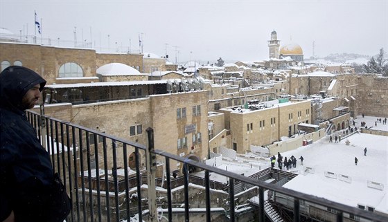 Zasnený Jeruzalém (20. února 2015).