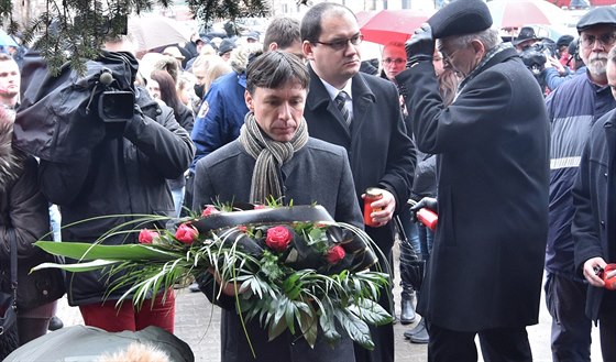 Starosta Uherského Brodu Patrik Kunčar na pietní vzpomínce na oběti úterního...