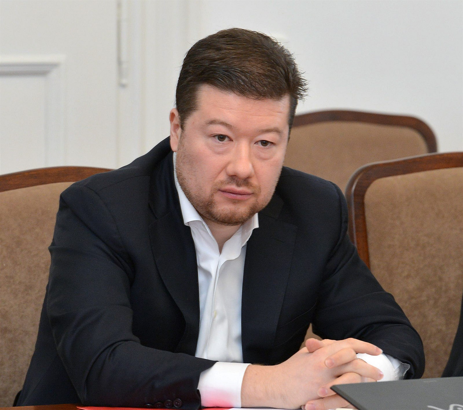 P�edseda hnutí Úsvit Tomio Okamura na �lenské konferenci hnutí 24. února v Praze