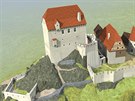 Takto vypadal podle 3D modelu Ivana Lehkho hrad Kolov  v roce 1486.