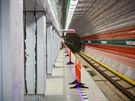 Stanice metra N�dra�� Veleslav�n t�sn� p�ed sv�m dokon�en�m (20.2.2015)