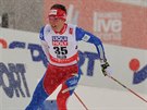 Bkyn na lyích Eva Vrabcová-Nývltová na trati závodu na 10 kilometr volnou...