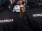 Já jsem Donbas, parafrázuje jedna z úastnic demonstrace v Moskv spojené s...
