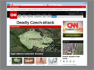 Mezinárodní edice zpravodajství CNN informuje o útoku v Uherském Brod.