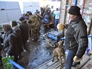 lovk v tísni dovezl humanitární pomoc do Debalceve (únor 2015).