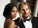 Zoe Saldana a její partner Marco Perego (Los Angeles, 23. února 2015)