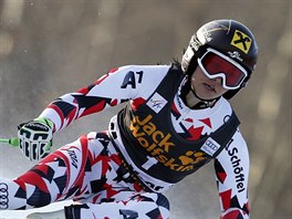Rakousk lyaka Anna Fenningerov v obm slalomu v Mariboru, kter vyhrla.