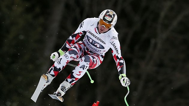 Hannes Reichelt pi sjezdu v Garmisch-Partenkirchen.