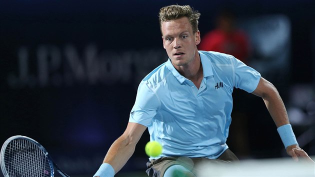 Tom Berdych na turnaji v Dubaji.