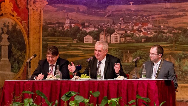 Prezident Milo Zeman v Hankov dom ve Dvoe Krlov nad Labem (19.2.2015).