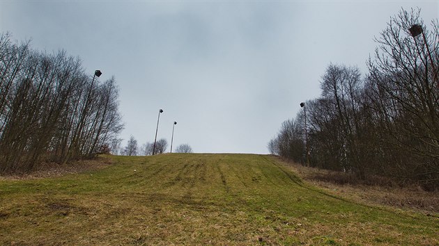 Někdejší lyžařský areál Rozárka v Hradci Králové (23.2.2015).