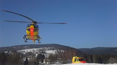 Pro zrannou Nmku ve skiareálu na Bublav letl nmecký vrtulník,