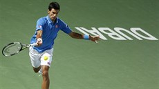 Novak Djokovi ve finále turnaje v Dubaji.