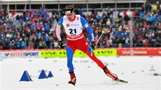 Lukáš Bauer v závodu na 15 kilometrů volnou technikouna mistrovství světa v...