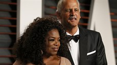 Oprah Winfreyová a její partner Stedman Graham (Los Angeles, 23. února 2015)