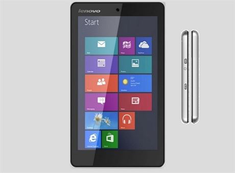 Nový tablet s Windows Lenovo Miix 300. Vpravo podhled na spodní a horní ást.