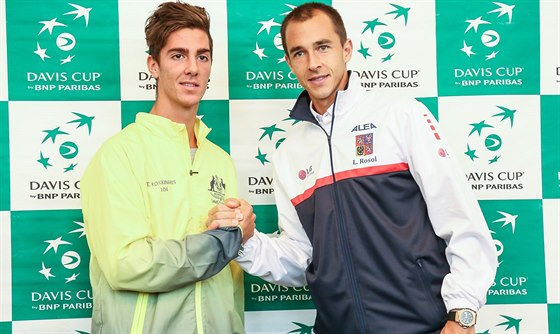 Thanasi Kokkinakis a Luká Rosol rozehrají daviscupové klání mezi eským týmem...