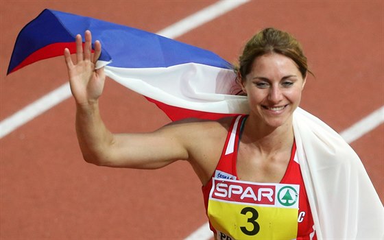 Elika Kluinová po zisku bronzové medaile na HME v Praze v roce 2015. 