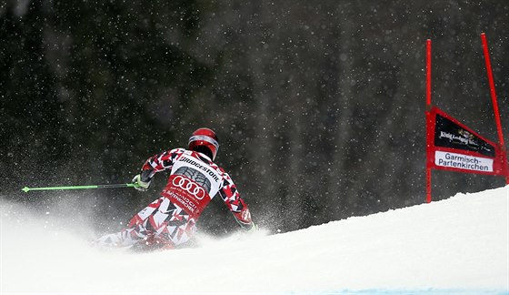 Marcel Hirscher bhem obího slalomu SP v Ga-Pa.