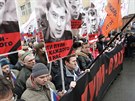 Smutení pochod za zabitého Borise Nmcova v Moskv (1. bezna 2015)