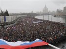 Pochod na uctní památky Nmcova v Moskv (1. bezna 2015).