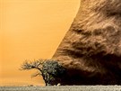 Fascinující písená duna v namibijském národním parku Namib-Naukluft