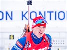 Ondej Moravec ve sprintu na mistrovství svta v Kontiolahti.