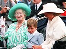 Královna matka, princ William a princezna Diana (Londýn, 13. ervna 1987)