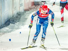 Veronika Vtkov ve sprintu na MS v Kontiolahti.