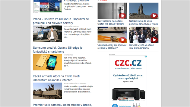 Nová podoba homepage iDNES.cz