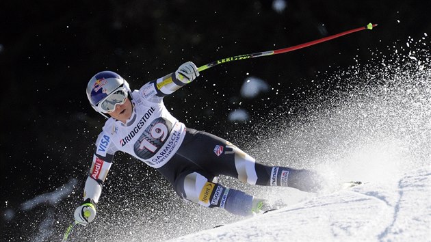 Lindsey Vonnov v superobm slalomu v Garmisch-Partenkirchenu.