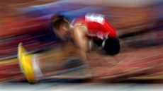 Momentka z kvalifikace dálka na halovém mistrovství Evropy v atletice v Praze.