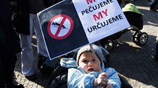 Stovky lidí p�i�ly v Praze na Palackého nám�stí, aby demonstrovaly proti...