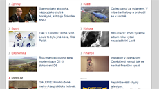 Výraznou novinkou na titulce iDNES.cz je plovoucí navigace v horní ásti stránky.