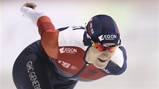 Martina Sáblíková na patnáctistovce na mistrovství svta ve víceboji v Calgary.