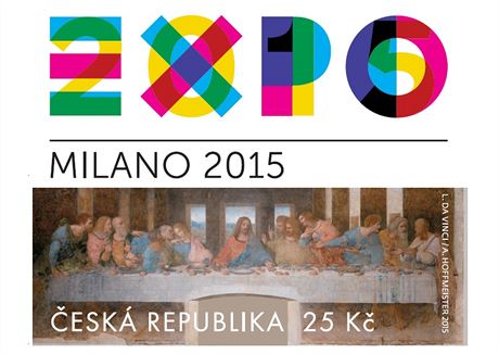 Vizualizace potovní známky eské úasti na svtové výstav Expo 2015 v Milán.